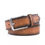 Men's Embossed Basketweave Leather Belt – Classic Pin Buckle Casual Belt