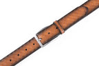 Men's Genuine Leather Grid Pattern Casual Dress Belt