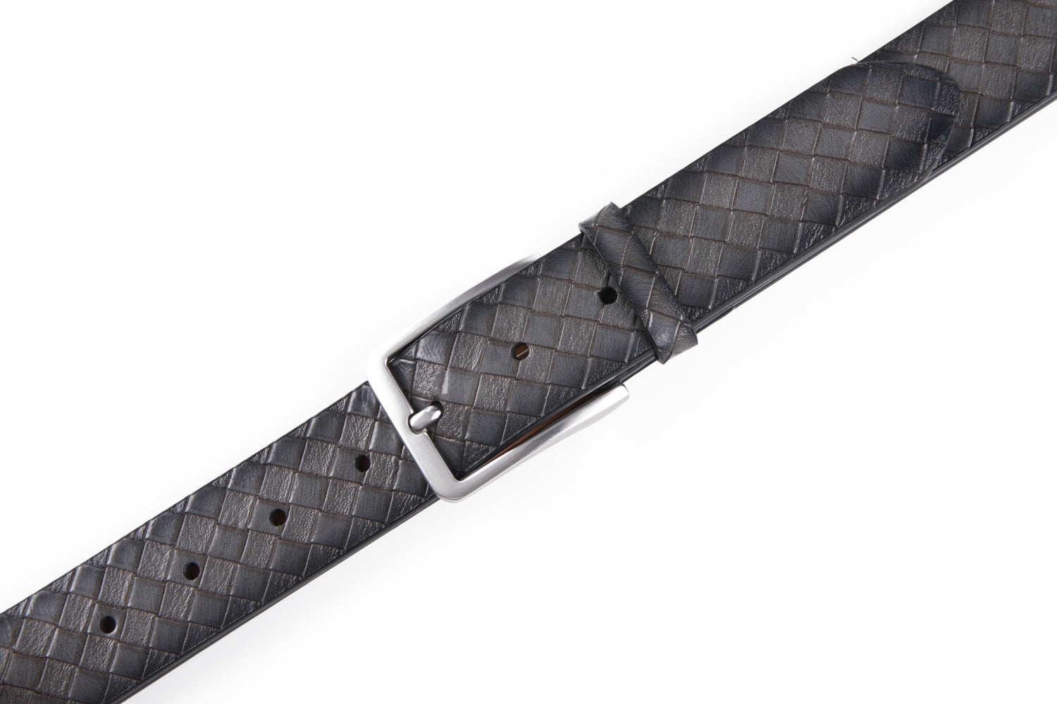 Men's Genuine Leather Grid Pattern Casual Dress Belt