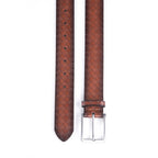 Men's Genuine Leather Grid Pattern Casual Dress Belt