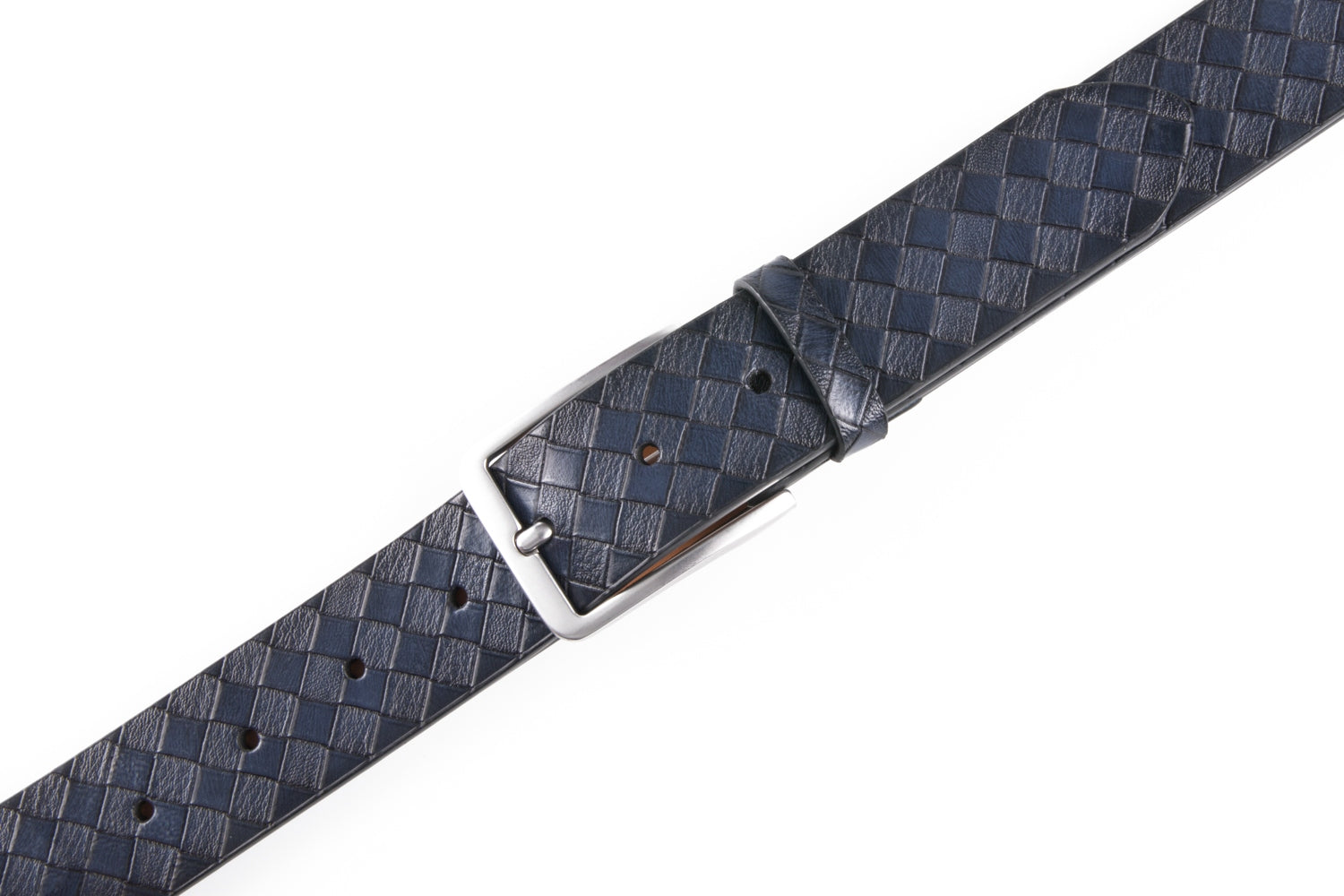 Men's Genuine Leather Grid Pattern Casual Dress Belt