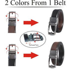 Reversible Gradient Edge No-Tooth Automatic Buckle Men's Belt