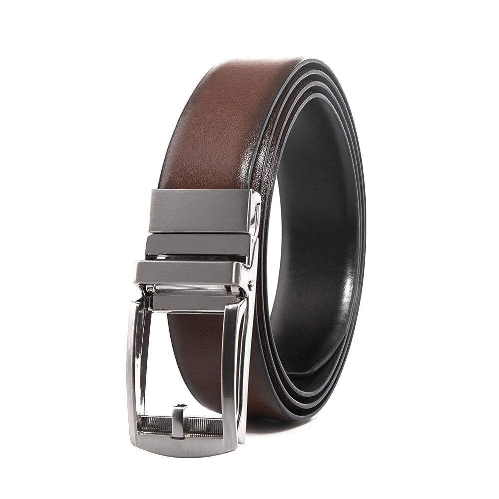 Reversible Gradient Edge No-Tooth Automatic Buckle Men's Belt