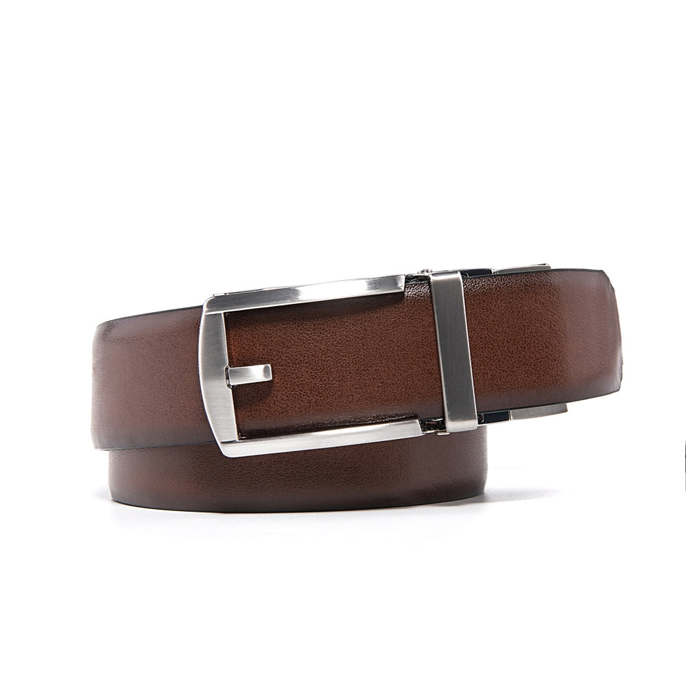 Reversible Gradient Edge No-Tooth Automatic Buckle Men's Belt Main image