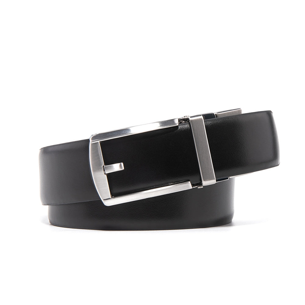 Reversible Gradient Edge No-Tooth Automatic Buckle Men's Belt