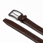 Crocodile Texture Matte Gunmetal Pin Buckle Men's Belt