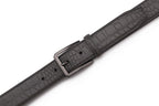 Crocodile Texture Matte Gunmetal Pin Buckle Men's Belt