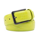 Crocodile Texture Matte Gunmetal Pin Buckle Men's Belt