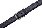 Crocodile Texture Matte Gunmetal Pin Buckle Men's Belt