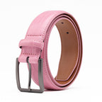 Crocodile Texture Matte Gunmetal Pin Buckle Men's Belt