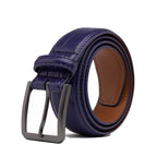 Crocodile Texture Matte Gunmetal Pin Buckle Men's Belt