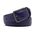 Crocodile Texture Matte Gunmetal Pin Buckle Men's Belt