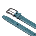 Crocodile Texture Matte Gunmetal Pin Buckle Men's Belt