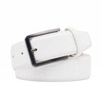 Men's Crocodile Embossed Leather Belt – Classic Pin Buckle Dress Belt