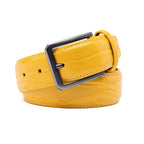 Crocodile Texture Matte Gunmetal Pin Buckle Men's Belt