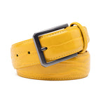Men's Crocodile Embossed Leather Belt – Classic Pin Buckle Dress Belt