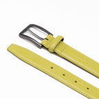 Crocodile Texture Matte Gunmetal Pin Buckle Men's Belt