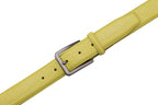 Crocodile Texture Matte Gunmetal Pin Buckle Men's Belt
