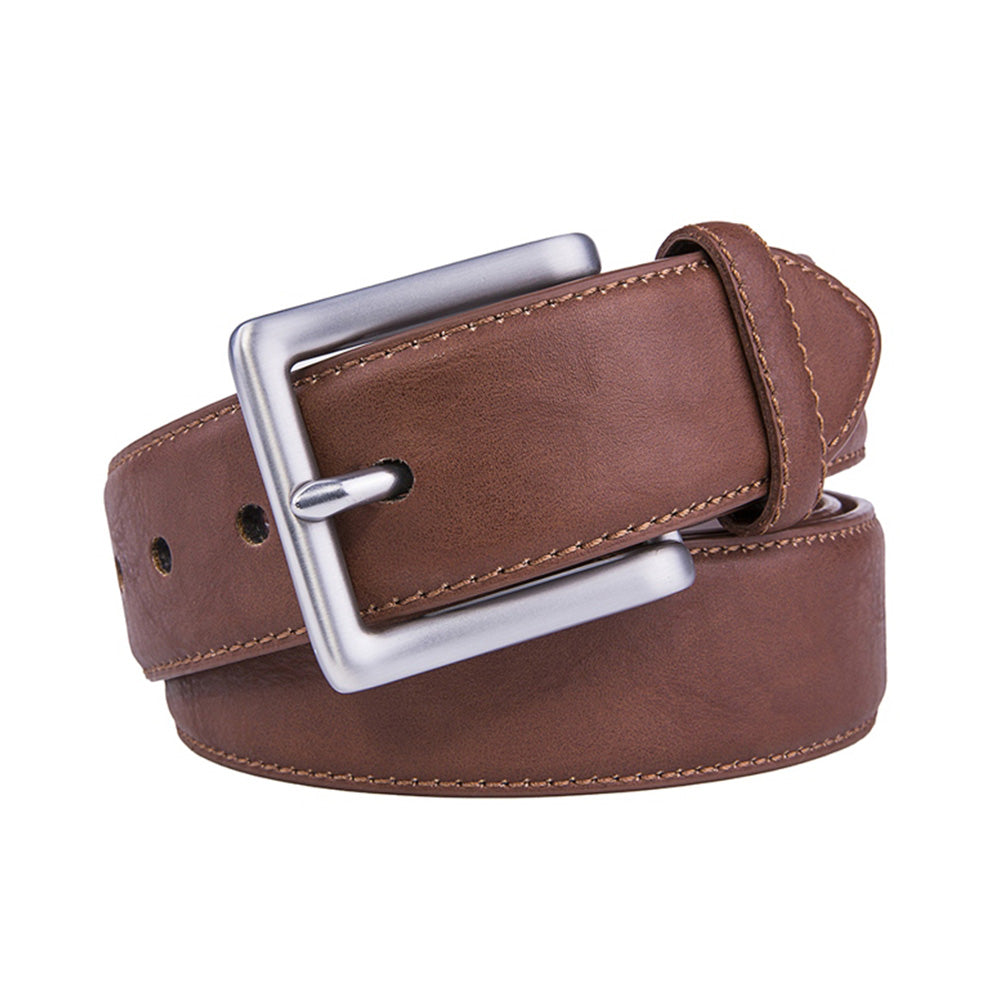 Classic Minimalist Single Prong Buckle Business Belt for Men