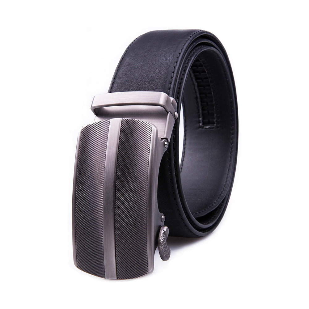 Men's Belt Auto-Buckle Design Without Keeper, Business Formal Office Waistband Secondary image