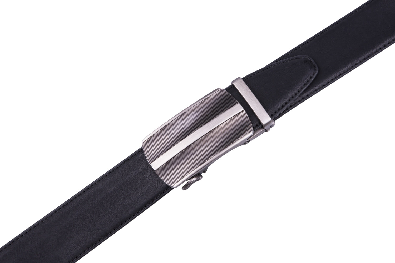 Men's Belt Auto-Buckle Design Without Keeper, Business Formal Office Waistband