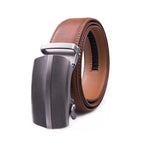 Men's Belt Auto-Buckle Design Without Keeper, Business Formal Office Waistband