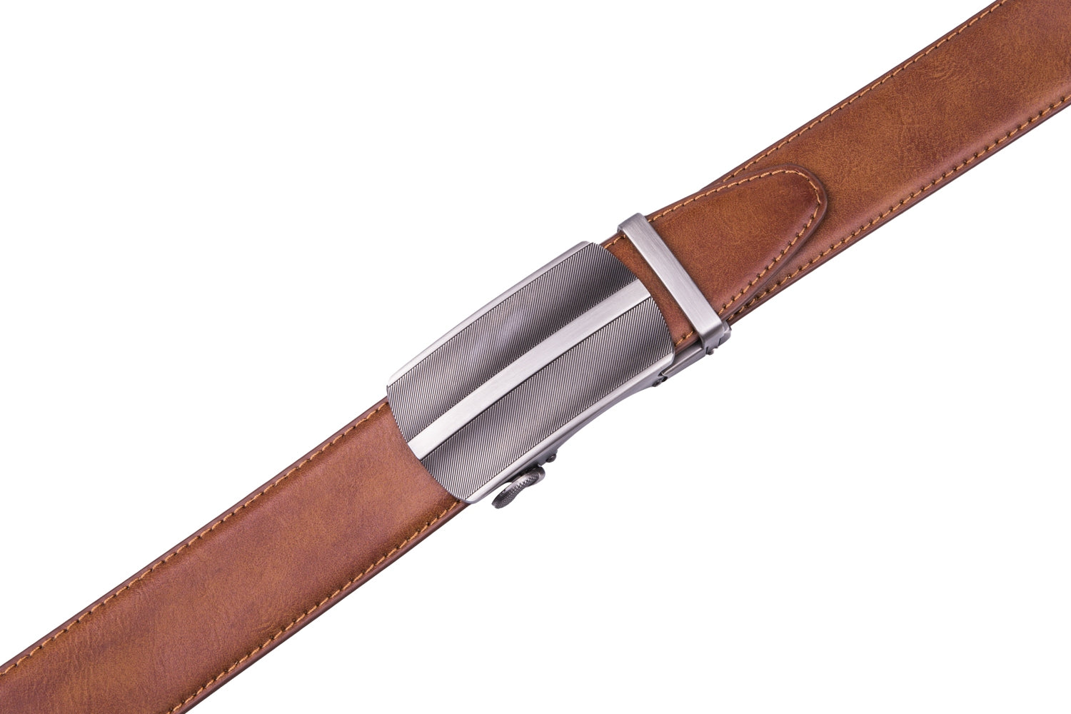 Men's Belt Auto-Buckle Design Without Keeper, Business Formal Office Waistband