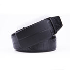 Crocodile Texture Matte Automatic Buckle Business Belt for Men