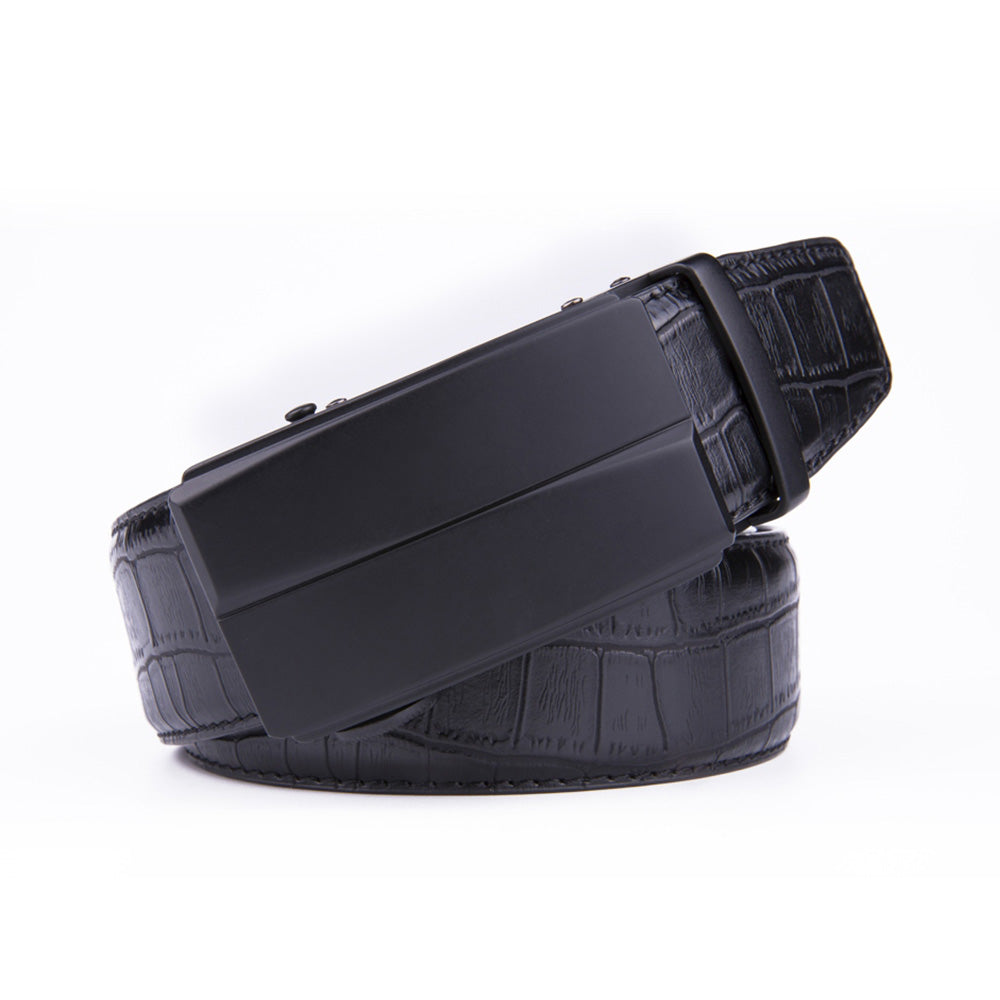 Men's Crocodile Embossed Ratchet Belt – Automatic Buckle Belt Main image