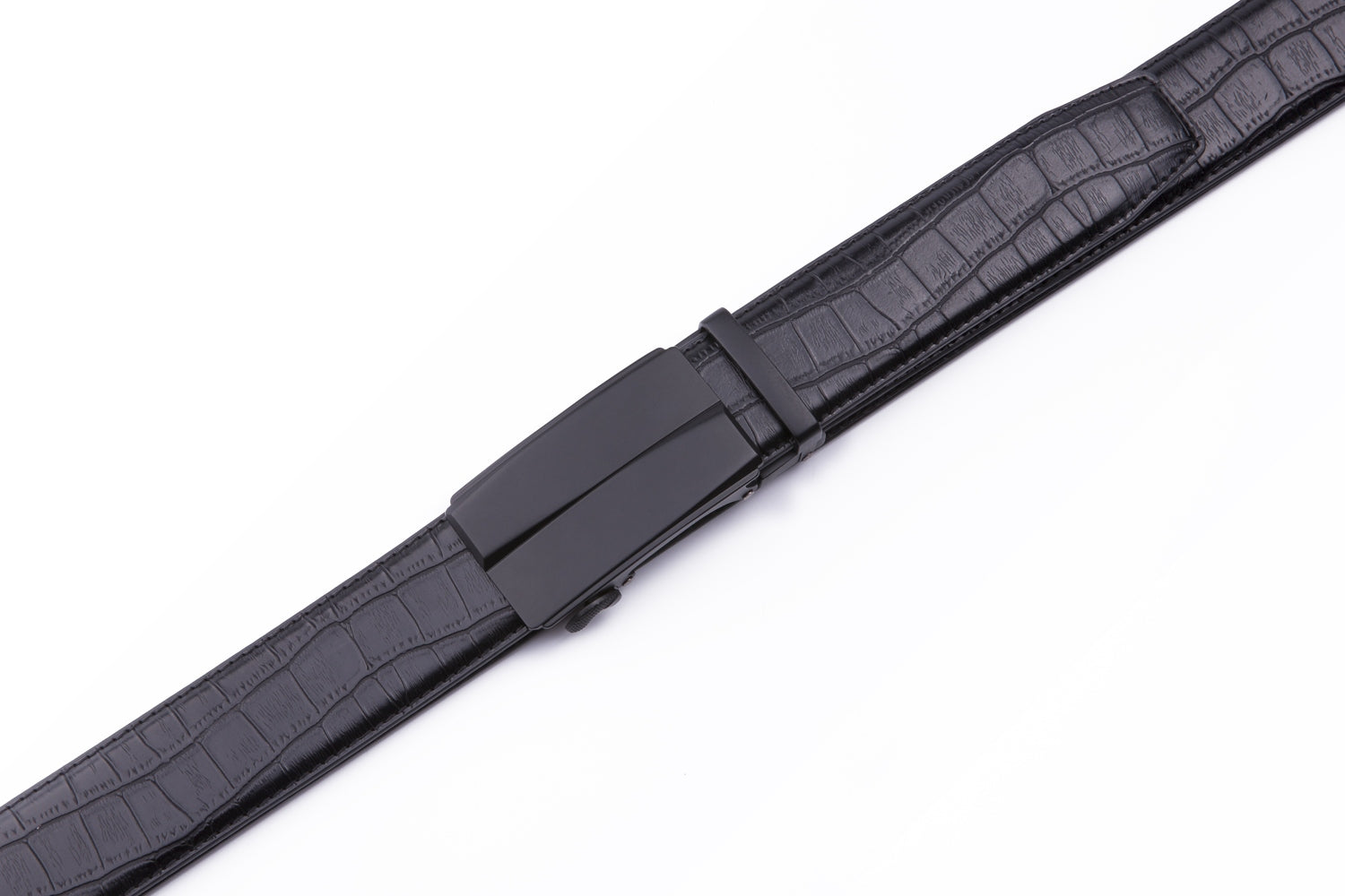 Crocodile Texture Matte Automatic Buckle Business Belt for Men