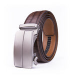 Crocodile Texture Matte Automatic Buckle Business Belt for Men