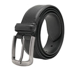 Classic Double-Stitch Full-Grain Leather Single Prong Buckle Men's Belt