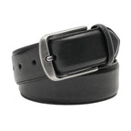 Classic Double-Stitch Full-Grain Leather Single Prong Buckle Men's Belt