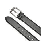 Classic Double-Stitch Full-Grain Leather Single Prong Buckle Men's Belt