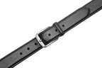 Classic Double-Stitch Full-Grain Leather Single Prong Buckle Men's Belt