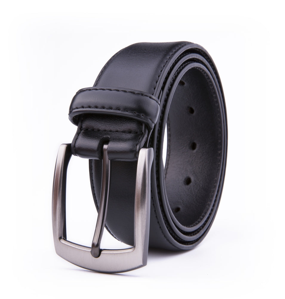 Classic Genuine Leather Texture Single Prong Business Leather Belt for Men Secondary image