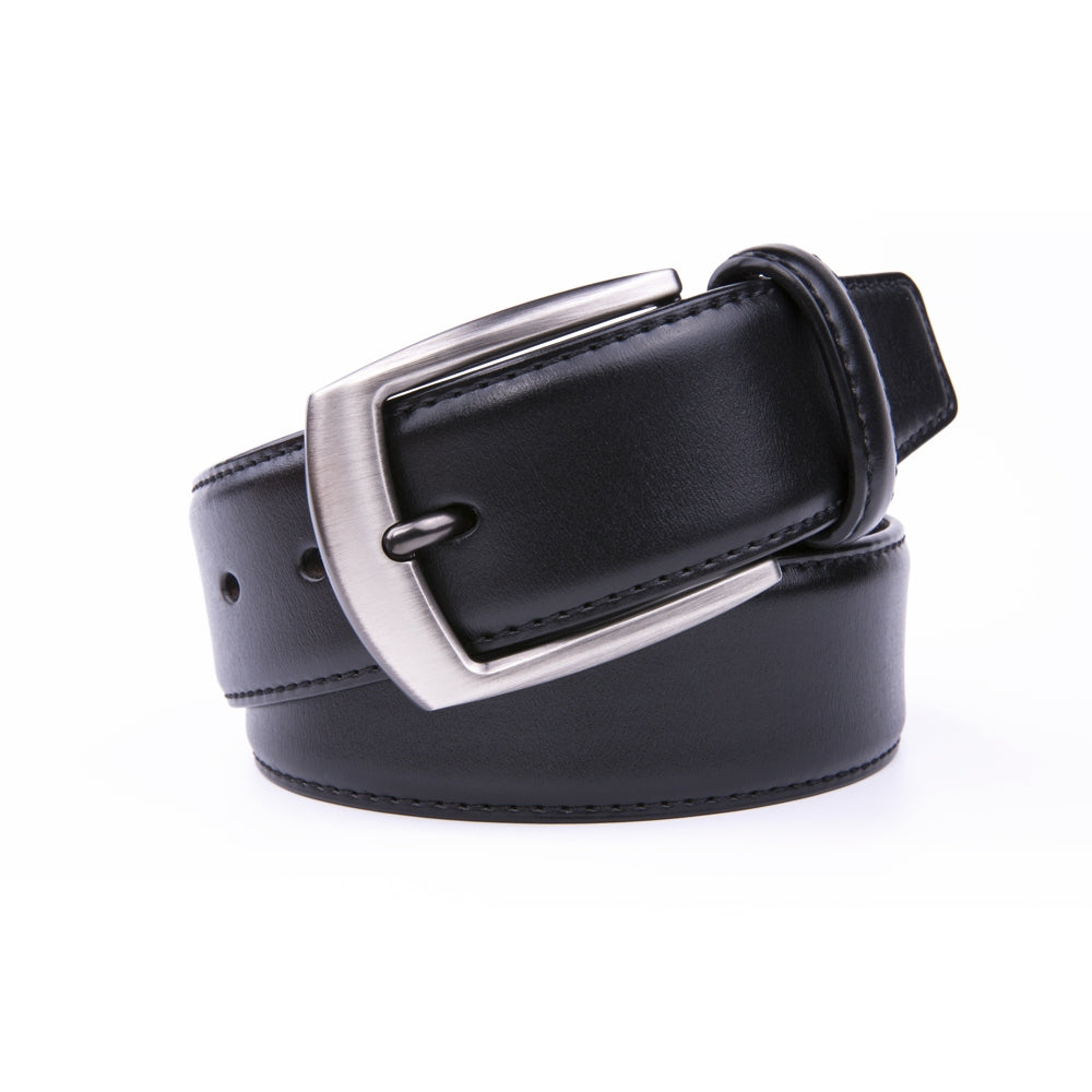 Classic Genuine Leather Texture Single Prong Business Leather Belt for Men Main image