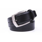 Classic Genuine Leather Texture Single Prong Business Leather Belt for Men