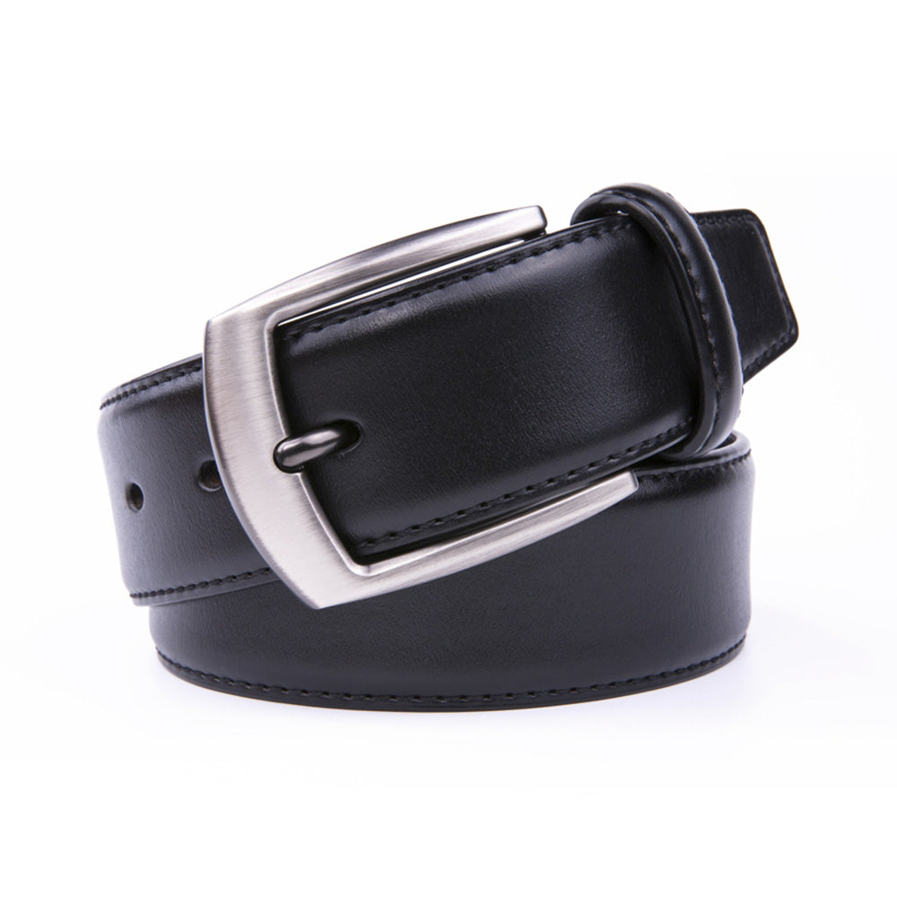 Classic Genuine Leather Texture Single Prong Business Leather Belt for Men Main image