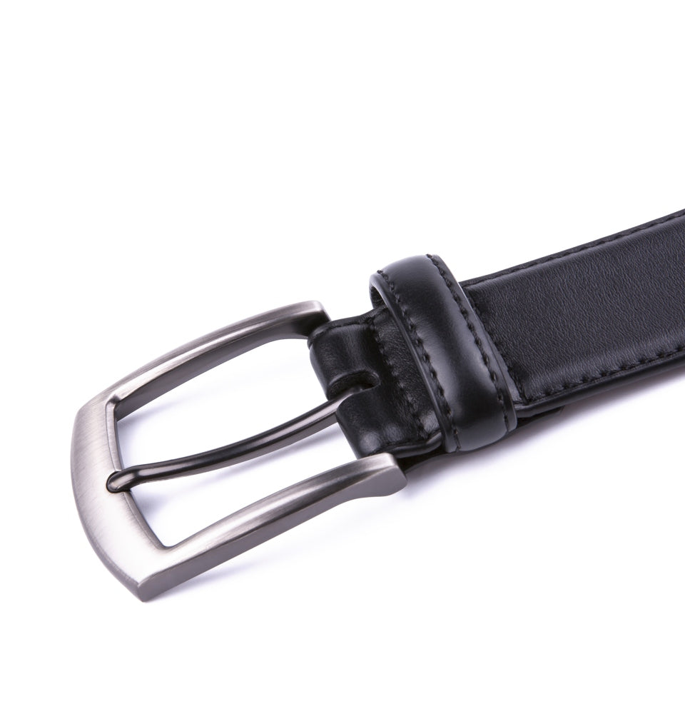Classic Genuine Leather Texture Single Prong Business Leather Belt for Men