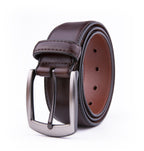 Classic Genuine Leather Texture Single Prong Business Leather Belt for Men