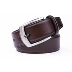 Classic Genuine Leather Texture Single Prong Business Leather Belt for Men