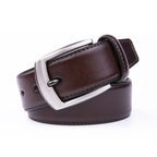 Classic Genuine Leather Texture Single Prong Business Leather Belt for Men