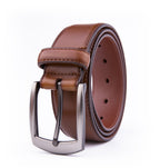 Classic Genuine Leather Texture Single Prong Business Leather Belt for Men