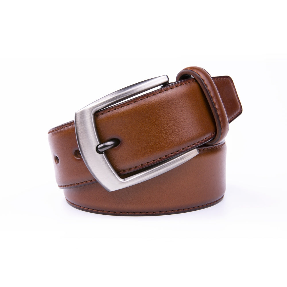 Classic Genuine Leather Texture Single Prong Business Leather Belt for Men