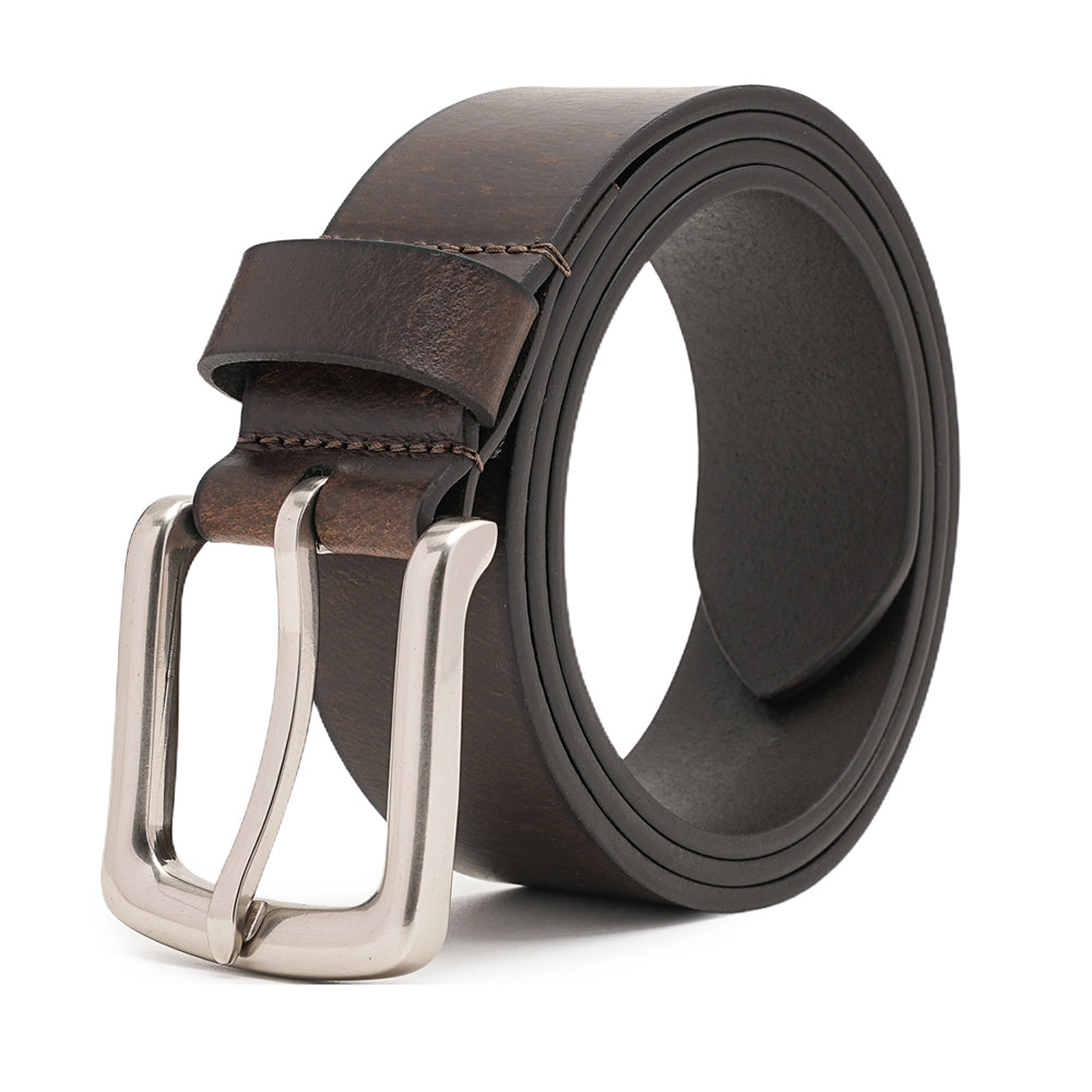 Minimalist Full-Grain Leather Single Prong Buckle Men's Belt