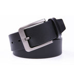 Men's Leather Belt – Stitchless Casual Belt with Brushed Gray Buckle