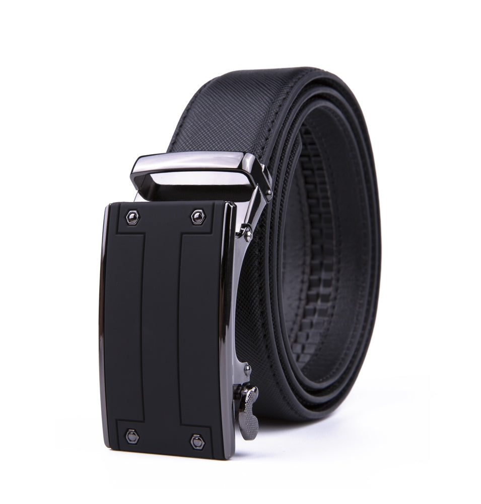 Minimalist Textured Automatic Buckle Business Belt for Men