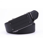 Men's Black Ratchet Belt – Automatic Buckle Business Casual Belt
