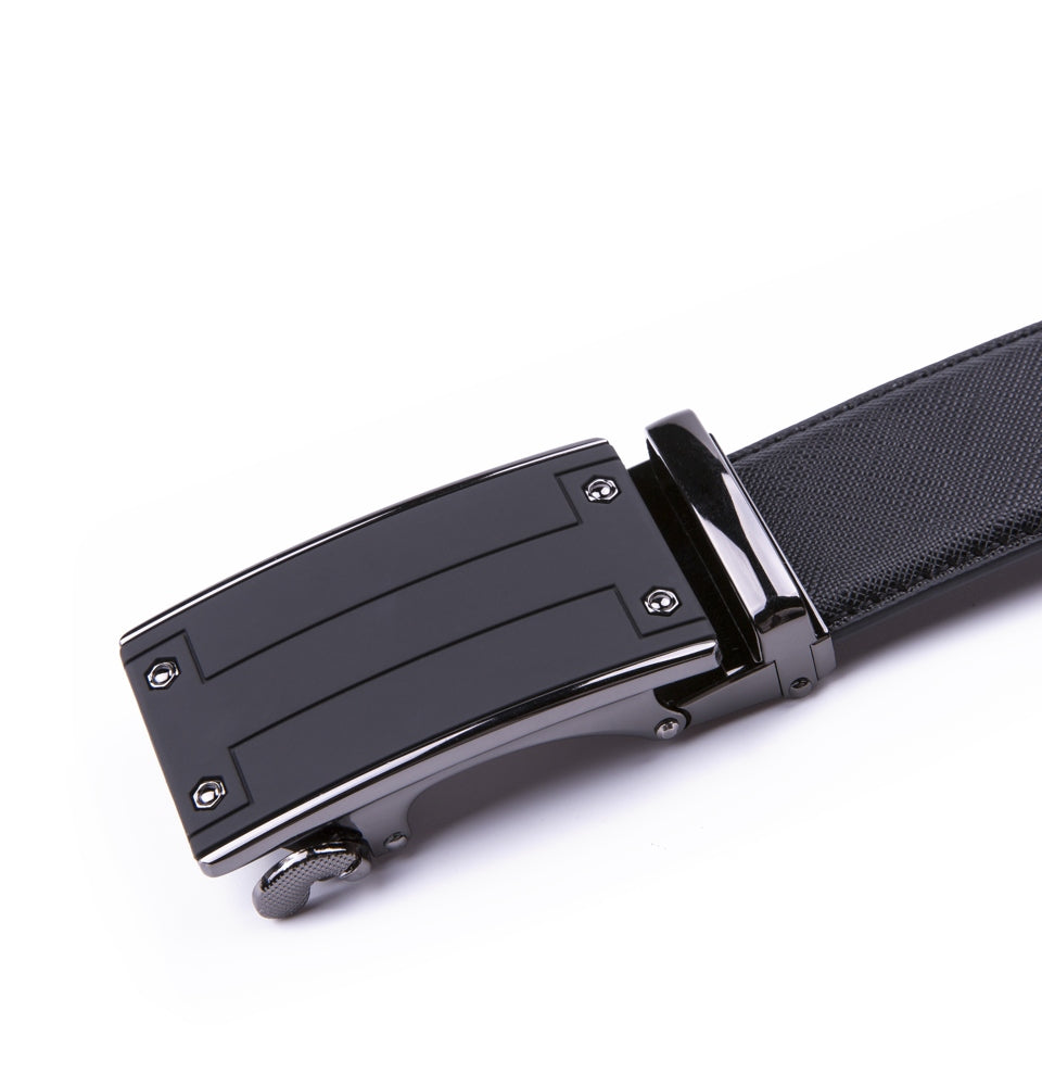 Minimalist Textured Automatic Buckle Business Belt for Men